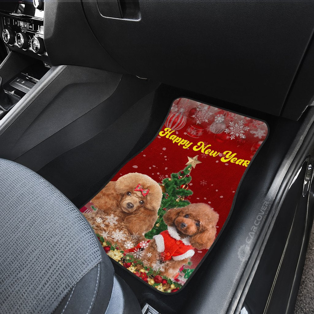 Cute Couple Poodles Car Floor Mats Custom Animal Car Accessories Christmas