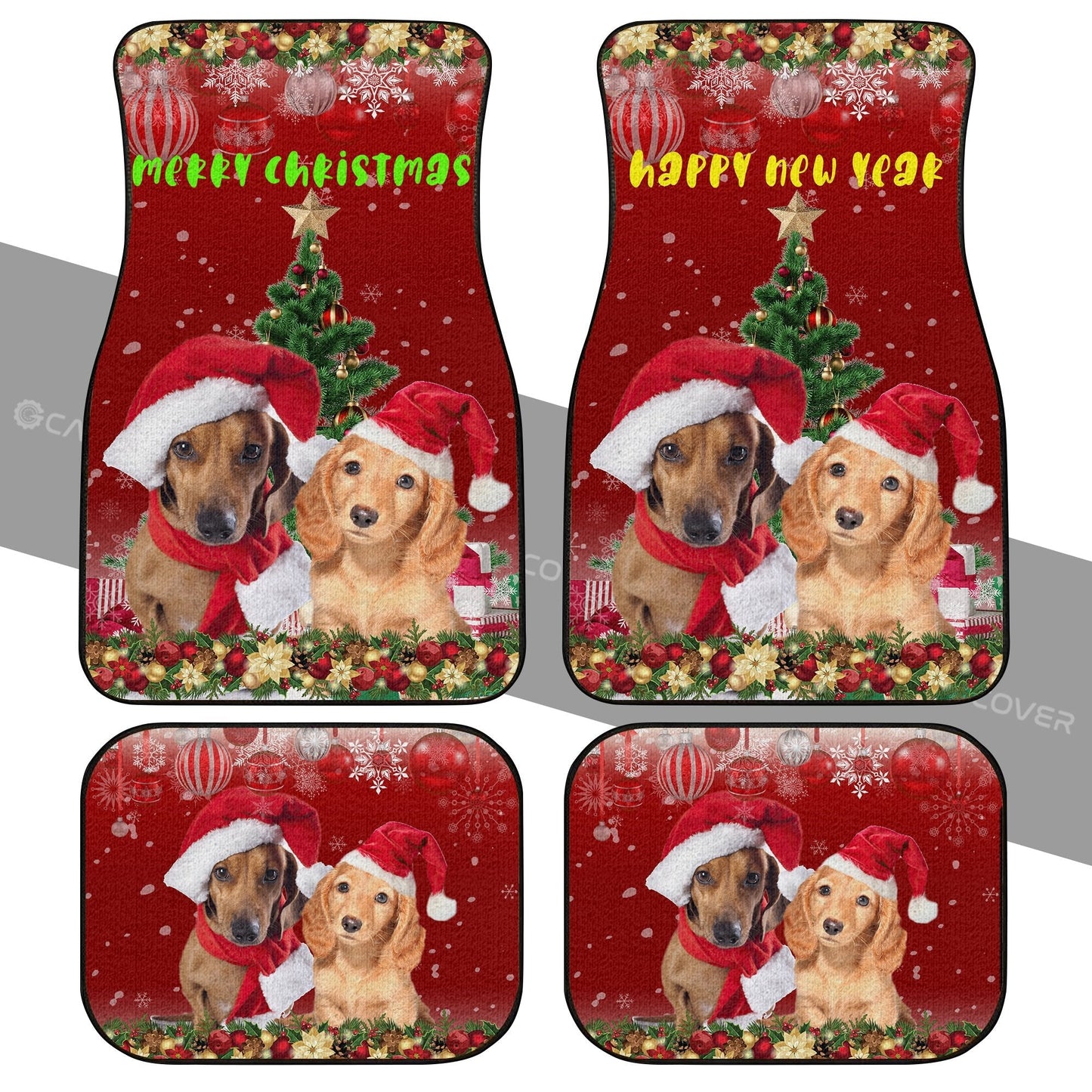 Cute Dachshunds Car Floor Mats Custom Car Interior Accessories Christmas