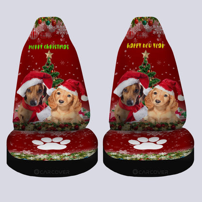 Cute Dachshunds Car Seat Covers Custom Car Interior Accessories Christmas