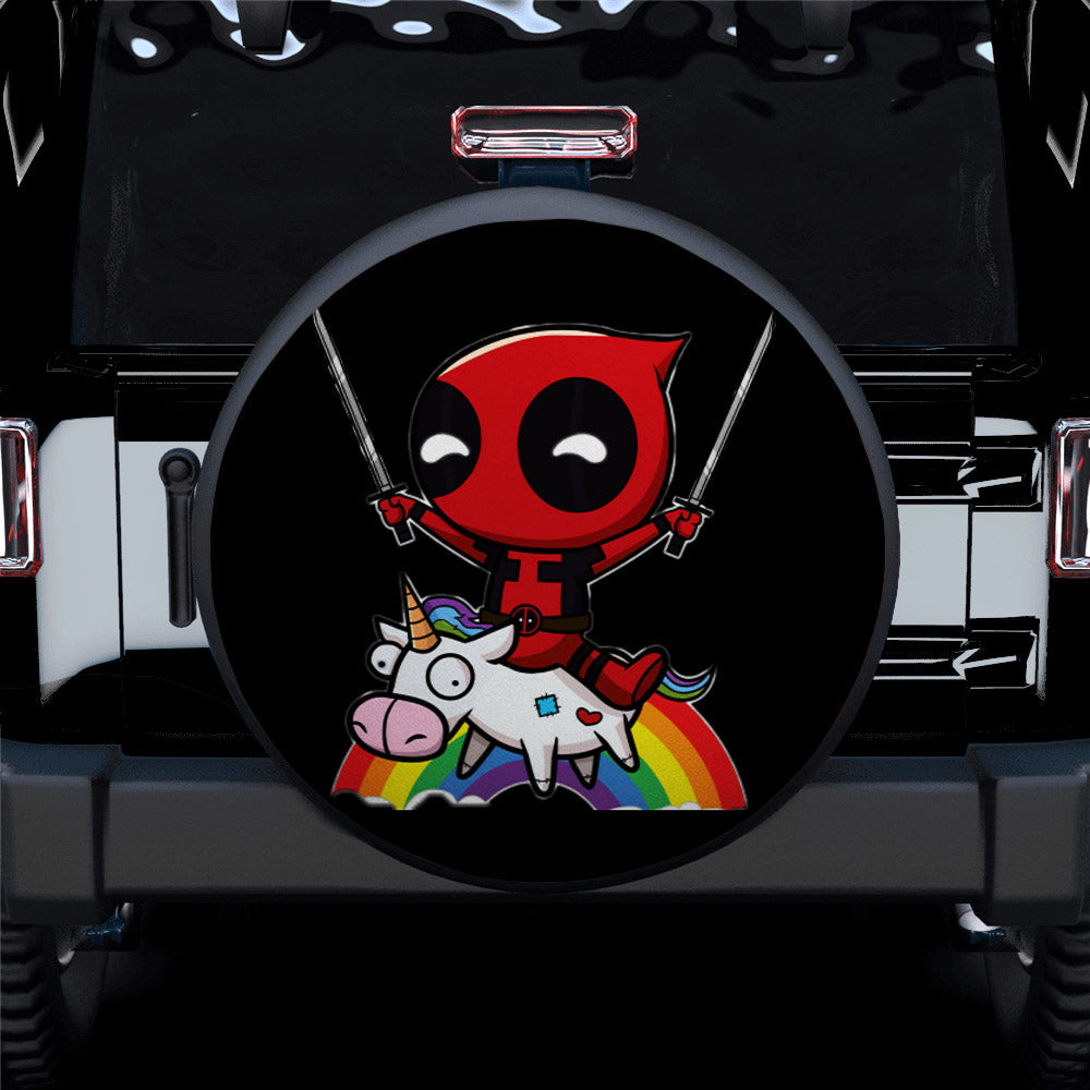 Cute Deadpool Unicorn Jeep Car Spare Tire Cover