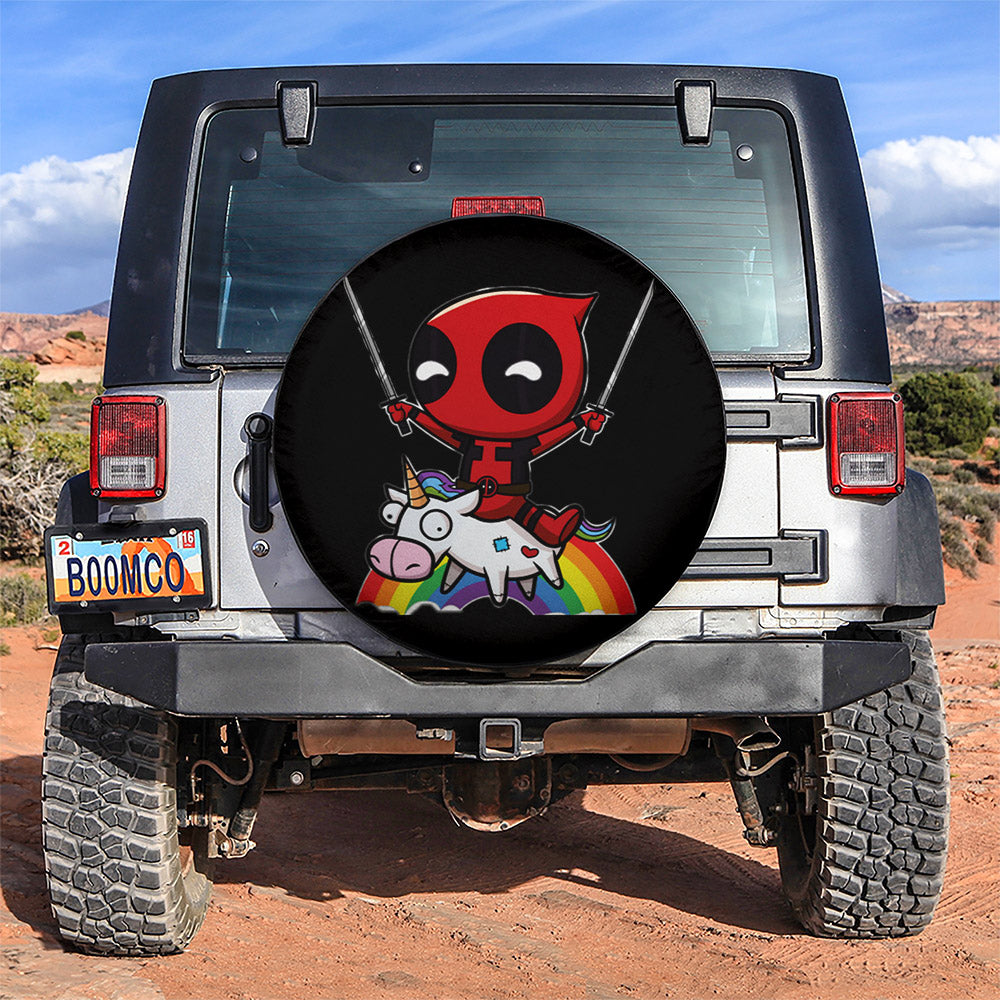 Cute Deadpool Unicorn Jeep Car Spare Tire Cover