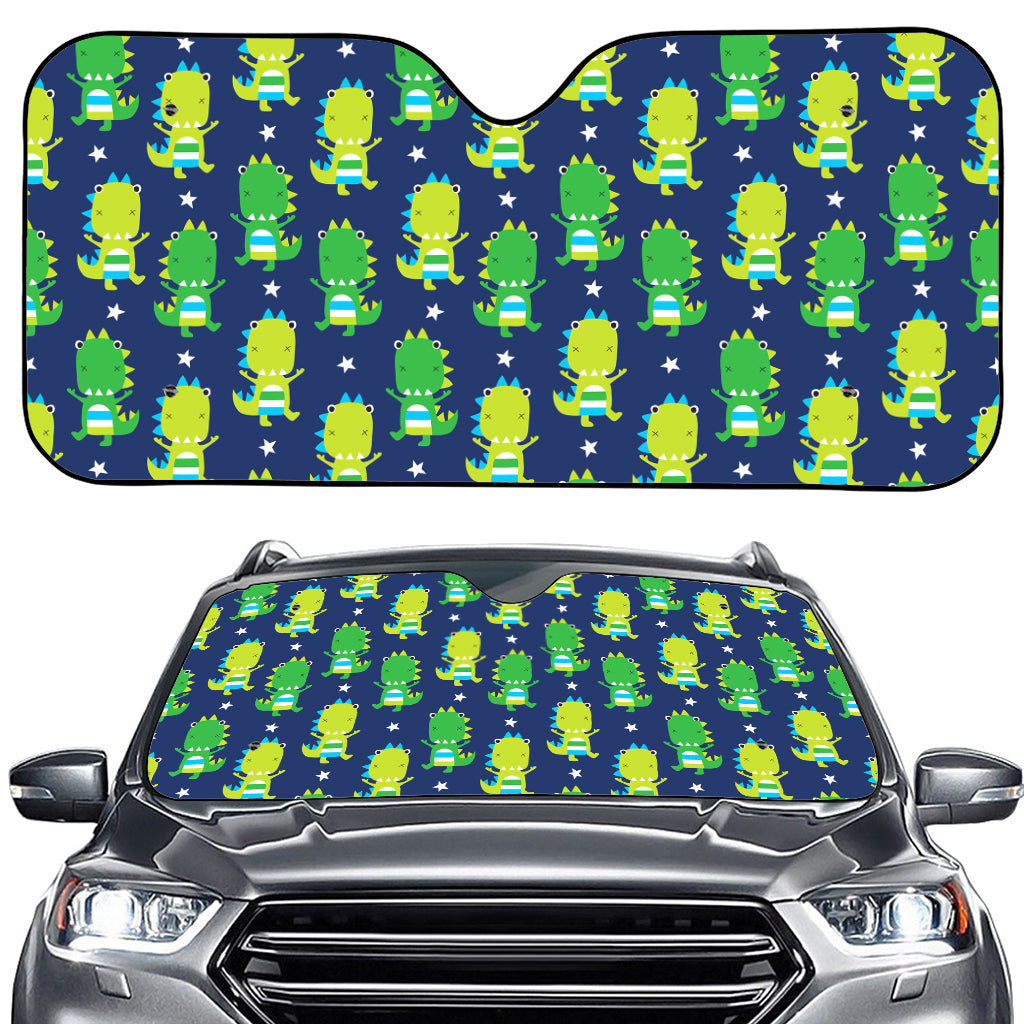 Cute Dino T-Rex Pattern Print Car Windshield Sun Shade