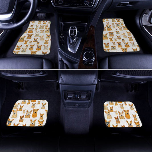 Cute Dog Face Car Floor Mats Custom Pattern Dog Car Accessories