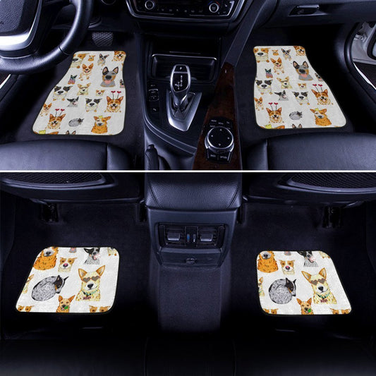 Cute Dog Face Pattern Car Floor Mats Custom Car Accessories