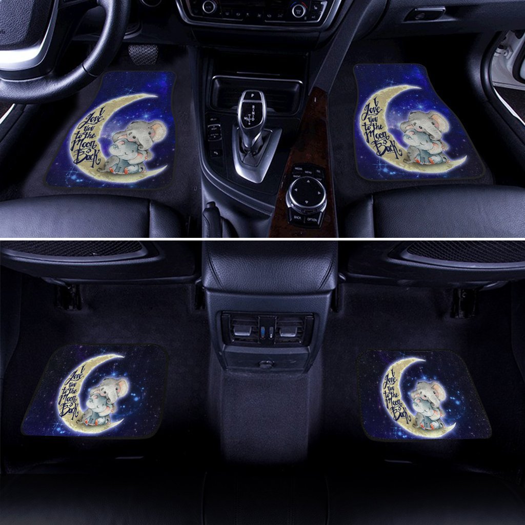 Cute Elephant Car Floor Mats Custom I Love You To The Moon And Back Galaxy Car Accessories