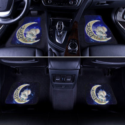 Cute Elephant Car Floor Mats Custom I Love You To The Moon And Back Galaxy Car Accessories