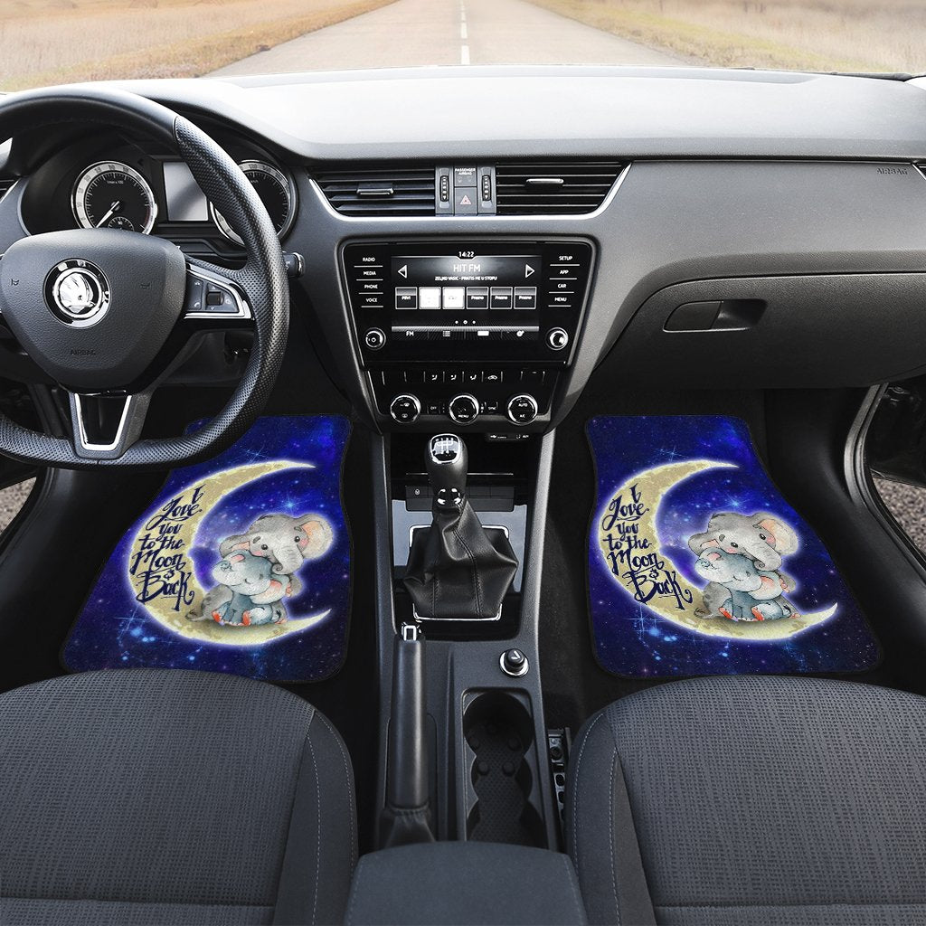 Cute Elephant Car Floor Mats Custom I Love You To The Moon And Back Galaxy Car Accessories