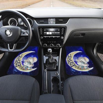 Cute Elephant Car Floor Mats Custom I Love You To The Moon And Back Galaxy Car Accessories