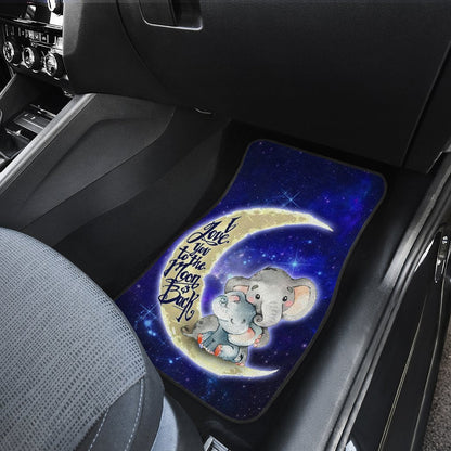 Cute Elephant Car Floor Mats Custom I Love You To The Moon And Back Galaxy Car Accessories