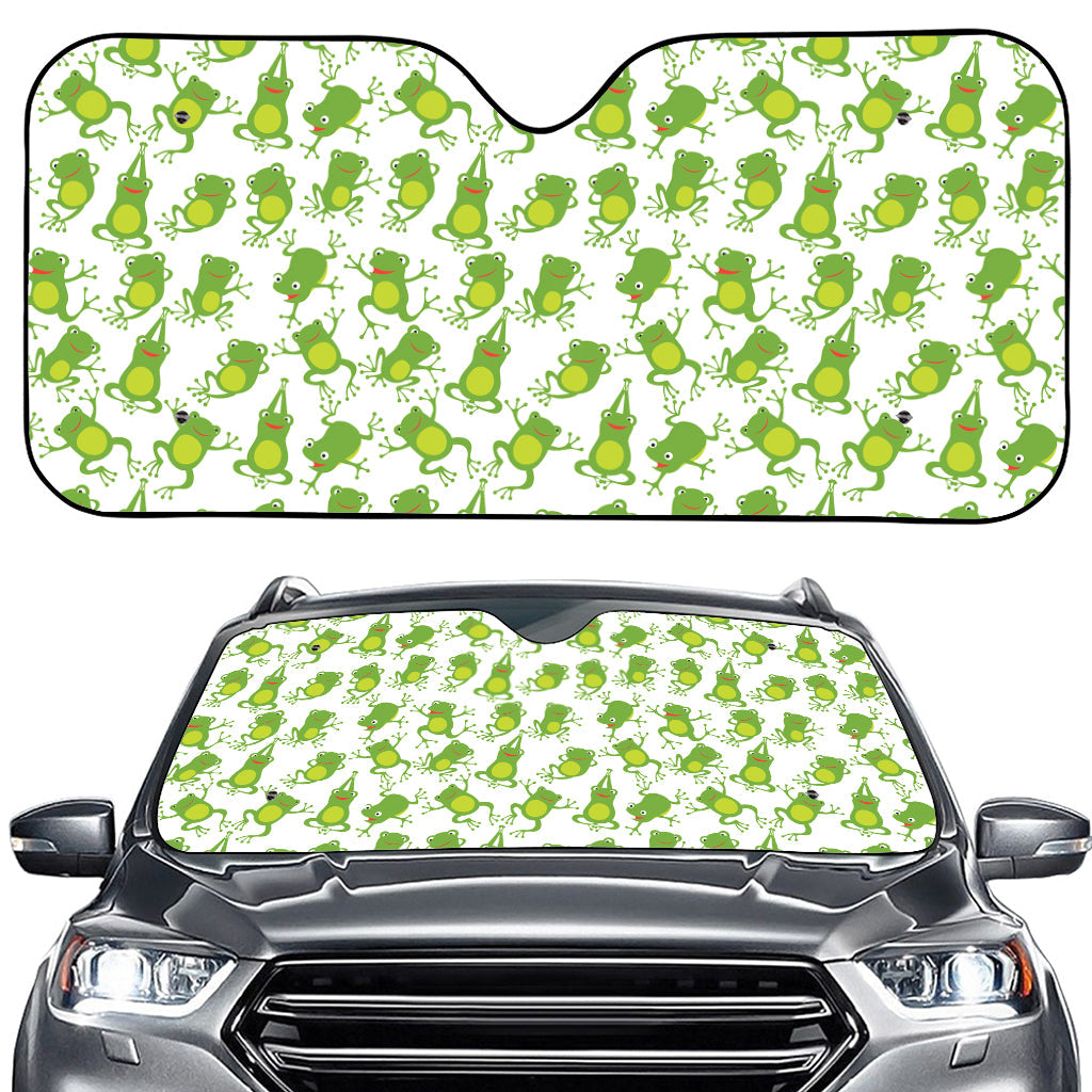 Cute Frog Pattern Print Car Windshield Sun Shade