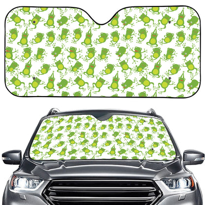 Cute Frog Pattern Print Car Windshield Sun Shade