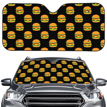 Cute Hamburger Pattern Print Car Windshield Sun Shade