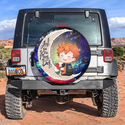 Cute Hinata Haikyuu Love You To The Moon Galaxy Spare Tire Cover
