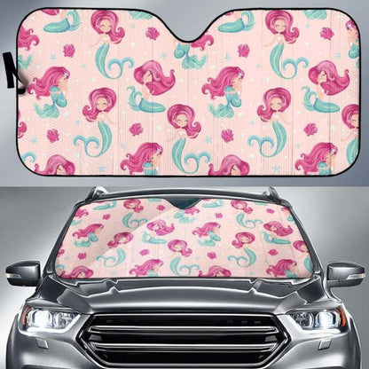 Cute Little Mermaid Pattern Car Auto Sun Shades Universal Fit 052312
