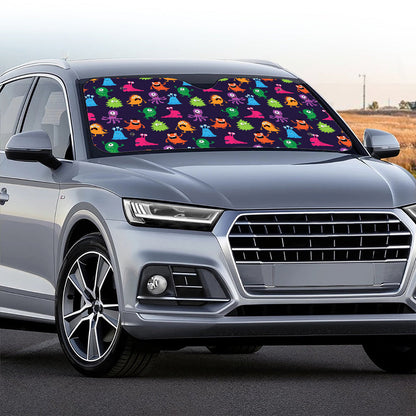 Cute Monster Pattern Print Car Windshield Sun Shade