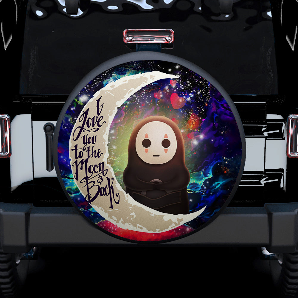 Cute No Face Ghibli Love You To The Moon Galaxy Car Spare Tire Cover