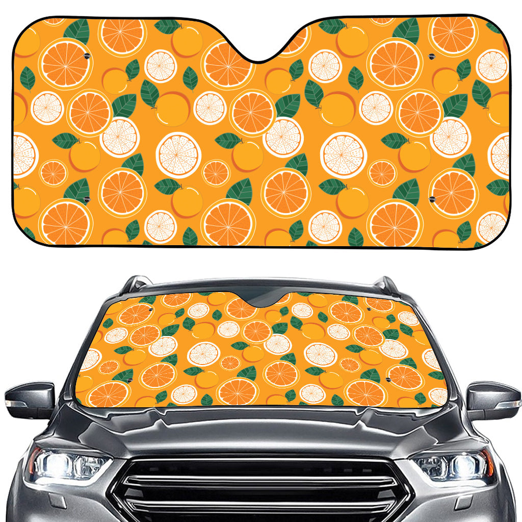Cute Orange Fruit Pattern Print Car Windshield Sun Shade