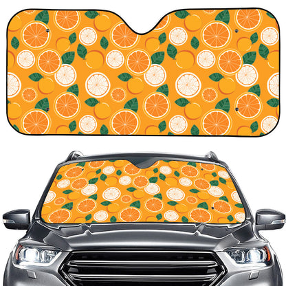 Cute Orange Fruit Pattern Print Car Windshield Sun Shade