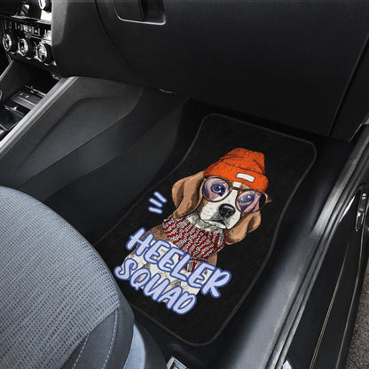 Cute Orange Hat Beagle Car Floor Mats Custom Car Accessories Gift Idea For Beagle Lovers