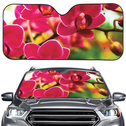 Cute Orchid Print Car Windshield Sun Shade