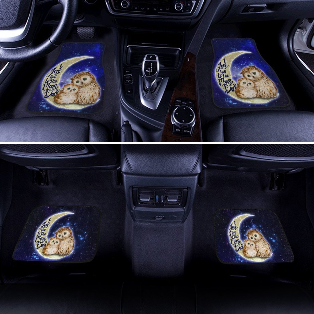 Cute Owl Car Floor Mats Custom I Love You To The Moon And Back Galaxy Car Accessories