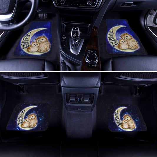 Cute Owl Car Floor Mats Custom I Love You To The Moon And Back Galaxy Car Accessories