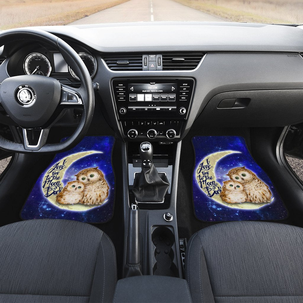 Cute Owl Car Floor Mats Custom I Love You To The Moon And Back Galaxy Car Accessories