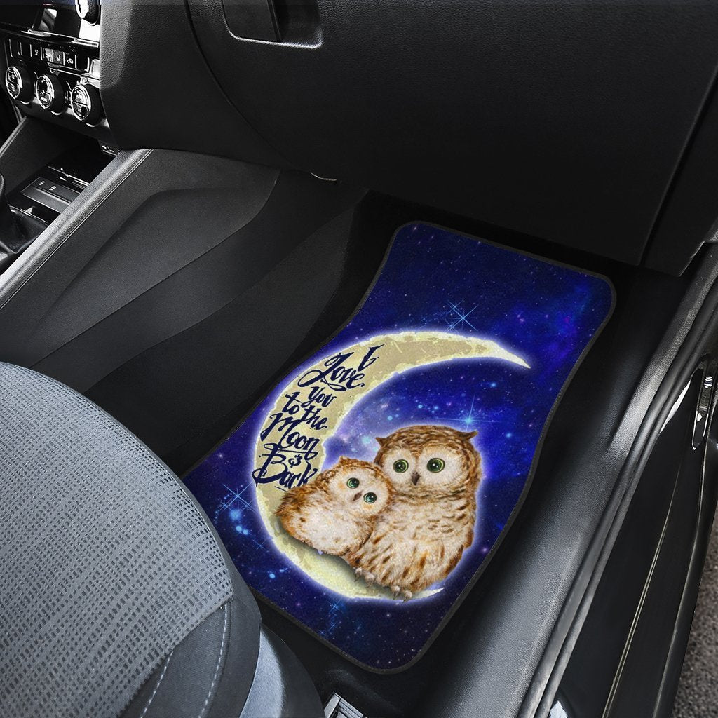 Cute Owl Car Floor Mats Custom I Love You To The Moon And Back Galaxy Car Accessories