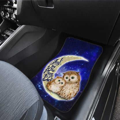 Cute Owl Car Floor Mats Custom I Love You To The Moon And Back Galaxy Car Accessories