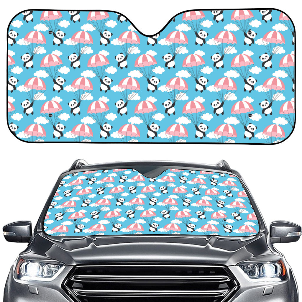 Cute Panda And Parachute Pattern Print Car Windshield Sun Shade