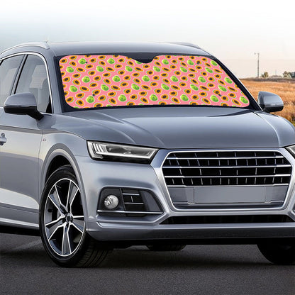 Cute Papaya Pattern Print Car Windshield Sun Shade