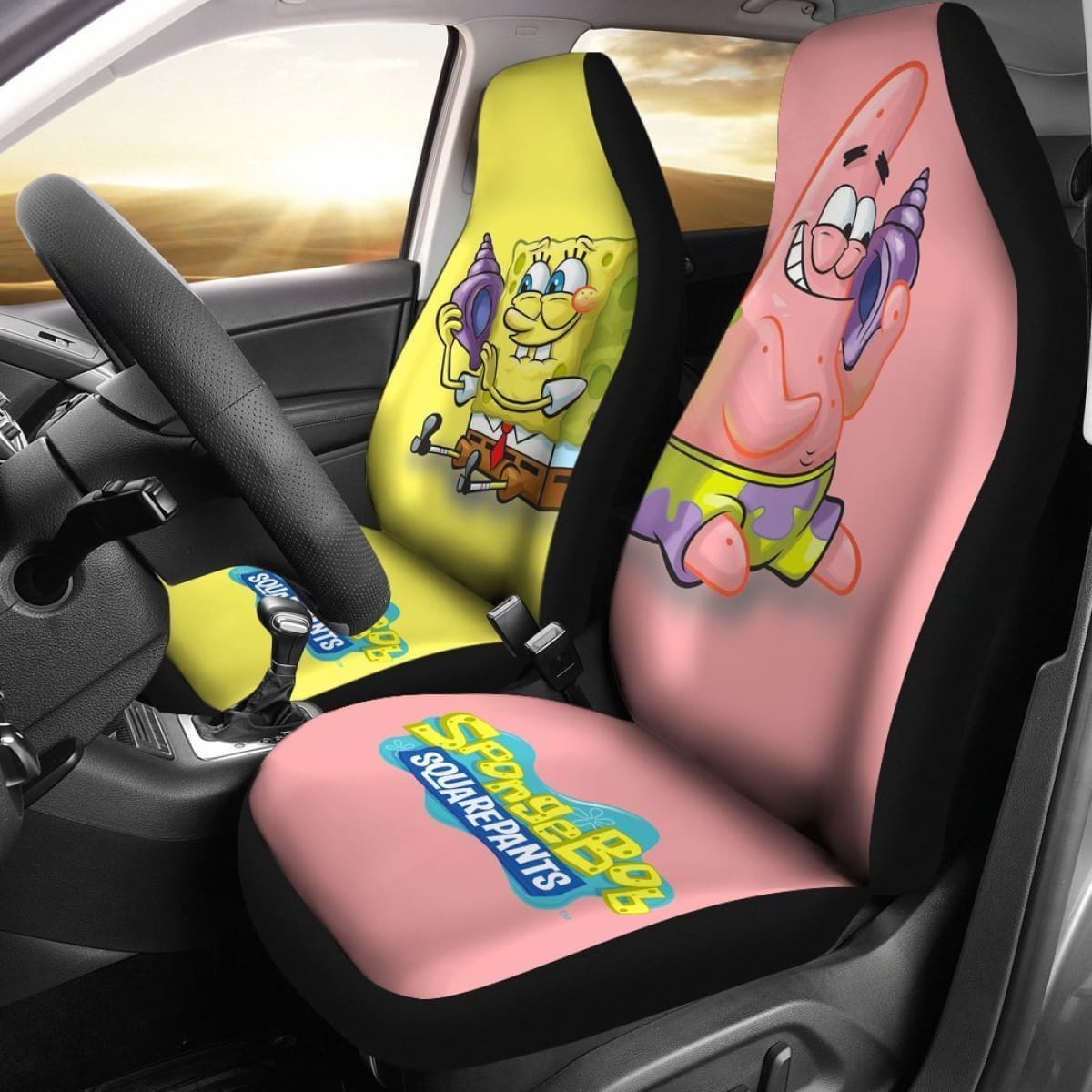 Cute Patrick Star & Spongebob Car Seat Covers Lt04 Universal Fit 225721