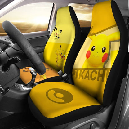 Cute Pikachu Pokemon Car Seat Covers For Fan Gift Lt03 Universal Fit 225721