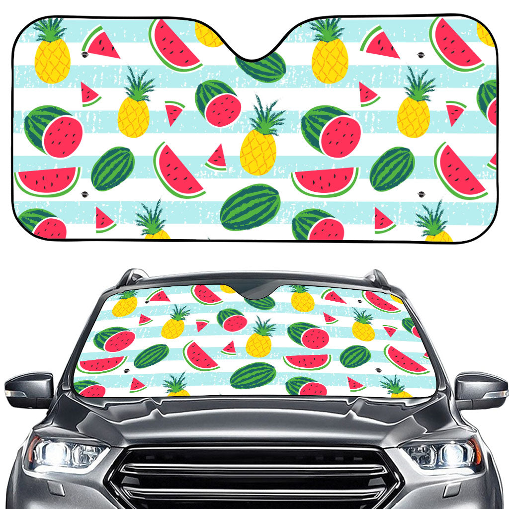 Cute Pineapple Watermelon Pattern Print Car Windshield Sun Shade