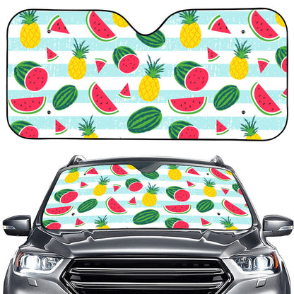 Cute Pineapple Watermelon Pattern Print Car Windshield Sun Shade