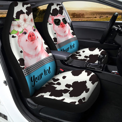 Cute Pink Pig Car Seat Covers Custom Name Car Interior Accessories