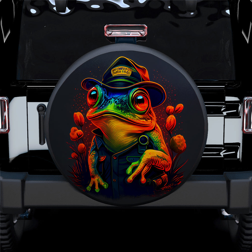 Cute Police Frog Car Spare Tire Cover
