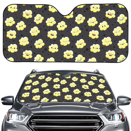 Cute Popcorn Pattern Print Car Windshield Sun Shade