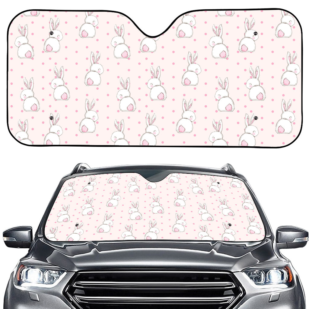Cute Rabbit Pattern Print Car Windshield Sun Shade