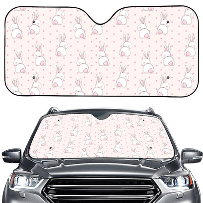Cute Rabbit Pattern Print Car Windshield Sun Shade
