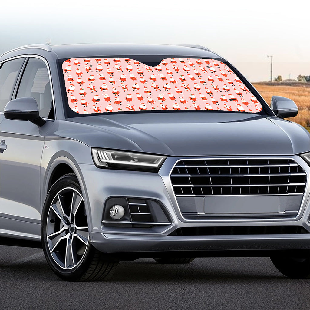 Cute Santa Claus Pattern Print Car Windshield Sun Shade