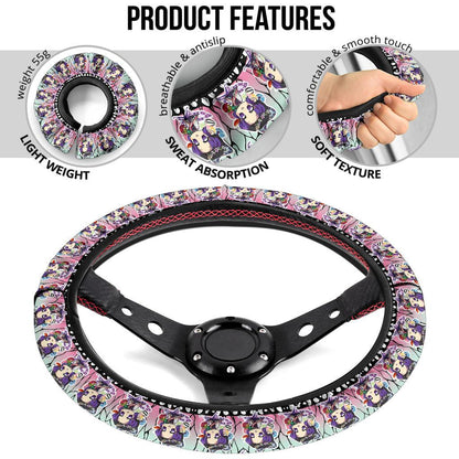 Cute Shinobu Kocho Chipi Demon Slayer Anime Car Steering Wheel Cover 1