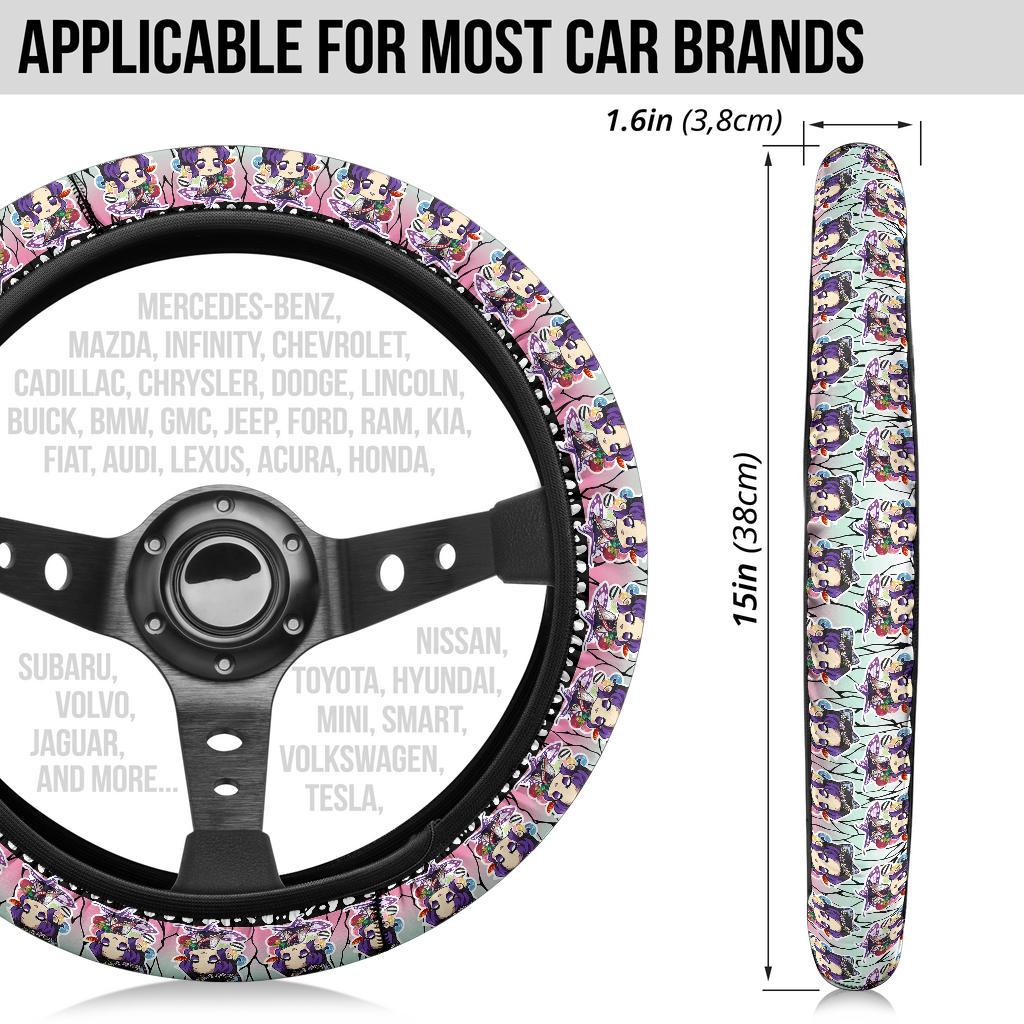 Cute Shinobu Kocho Chipi Demon Slayer Anime Car Steering Wheel Cover 1