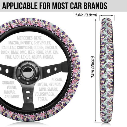 Cute Shinobu Kocho Chipi Demon Slayer Anime Car Steering Wheel Cover 1