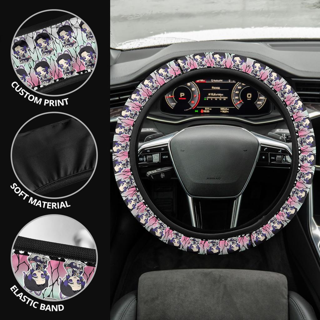 Cute Shinobu Kocho Demon Slayer Anime Car Steering Wheel Cover 1