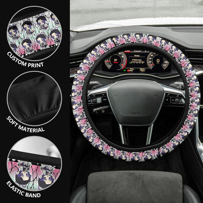 Cute Shinobu Kocho Demon Slayer Anime Car Steering Wheel Cover 1
