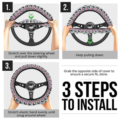Cute Shinobu Kocho Demon Slayer Anime Car Steering Wheel Cover 1