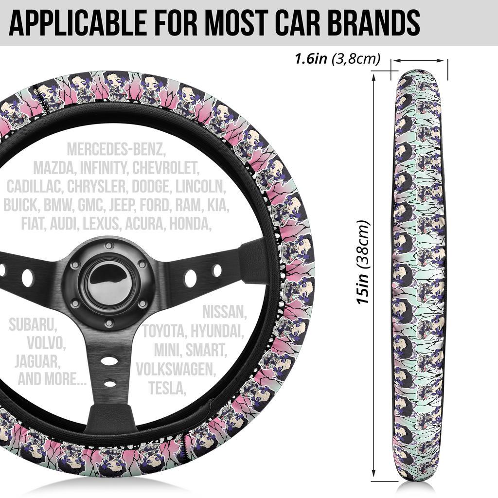 Cute Shinobu Kocho Demon Slayer Anime Car Steering Wheel Cover 1