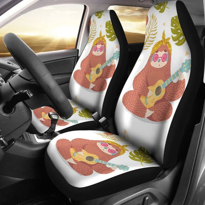 Cute Sloth Playing Guitar Zootopia Car Seat Covers Lt04 Universal Fit 225721
