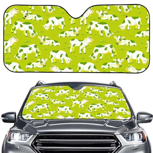 Cute Smiley Cow Pattern Print Car Windshield Sun Shade